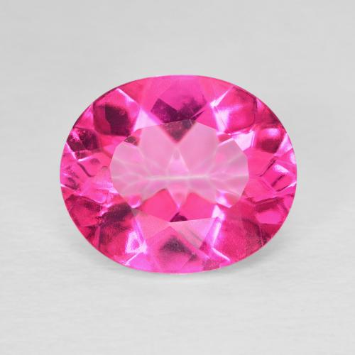 5.29ct 天然 濃いマゼンタ トパーズ, 楕円形, VVS-VS
