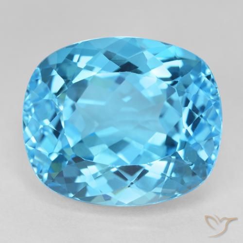 26.00ct 天然 スイスブルー トパーズ, クッション, VVS