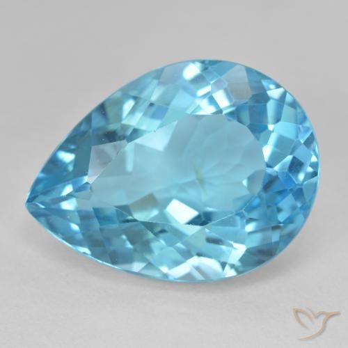 28.60ct 天然 スイスブルー トパーズ, 洋梨の形, VVS-VS