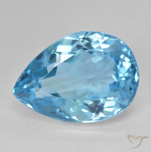 23.95ct 天然 スイスブルー トパーズ, 洋梨の形, VS