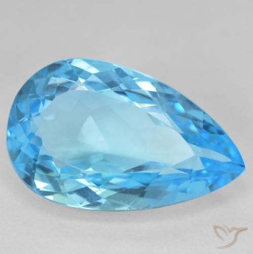27.27ct 天然 スイスブルー トパーズ, 洋梨の形, VVS-VS
