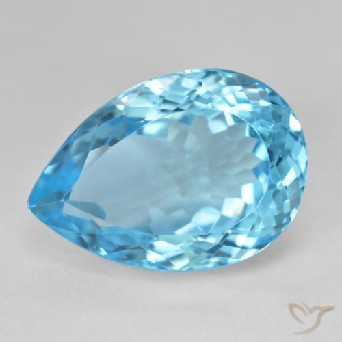 28.78ct 天然 スイスブルー トパーズ, 洋梨の形, VS