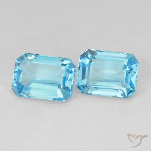 Shop natural 3.88ct スイスブルー トパーズ gems, 八角形 / エメラルドカット, from ブラジル at GemSelect. In stock, global shipping!