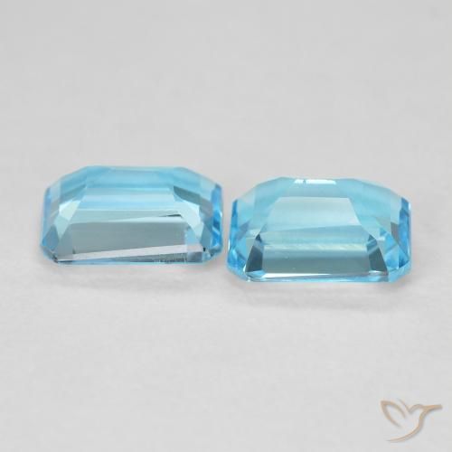 Shop natural 3.84ct スイスブルー トパーズ gems, 八角形 / エメラルドカット, from ブラジル at GemSelect. In stock, global shipping!