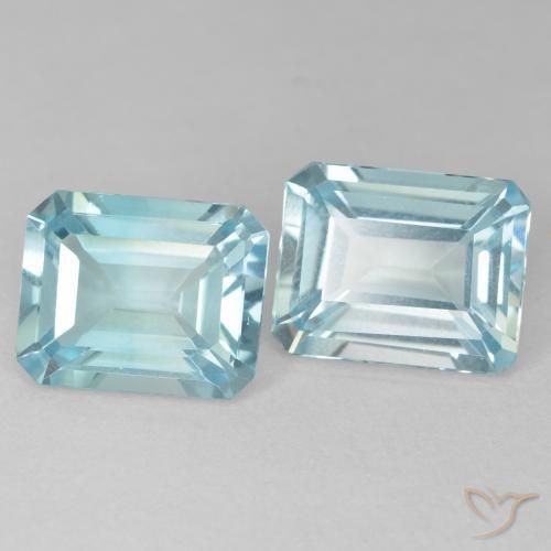 Shop natural 7.57ct 薄い緑がかった青 トパーズ gems, 八角形 / エメラルドカット, from ブラジル at GemSelect. In stock, global shipping!