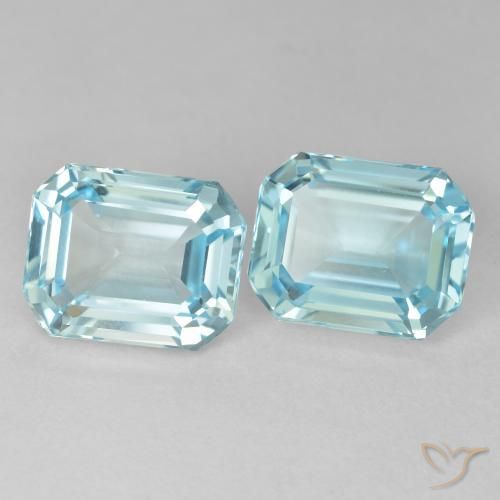 Shop natural 8.20ct 薄い緑がかった青 トパーズ gems, 八角形 / エメラルドカット, from ブラジル at GemSelect. In stock, global shipping!