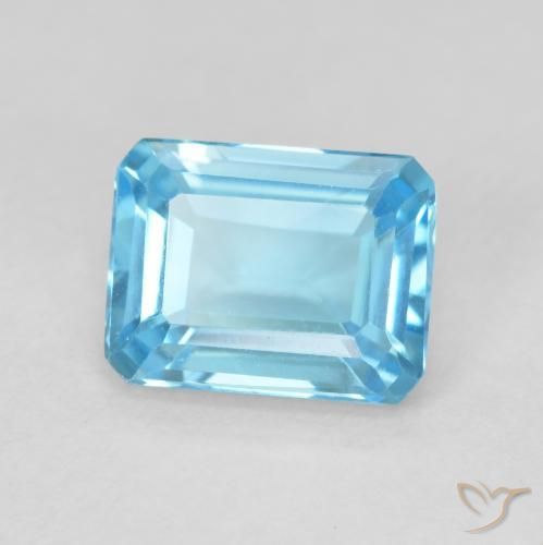 1.92ct 天然 スイスブルー トパーズ, エメラルドカット, VVS