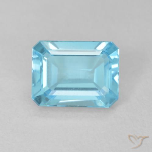2.02ct 天然 スイスブルー トパーズ, エメラルドカット, VVS