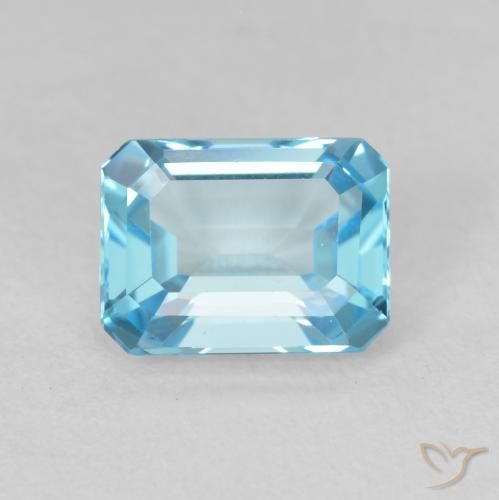 2.20ct 天然 スイスブルー トパーズ, エメラルドカット, VVS