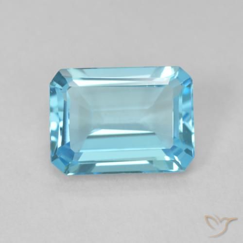1.77ct 天然 薄いスカイブルー トパーズ, 八角形 / エメラルドカット, VVS, Photo A