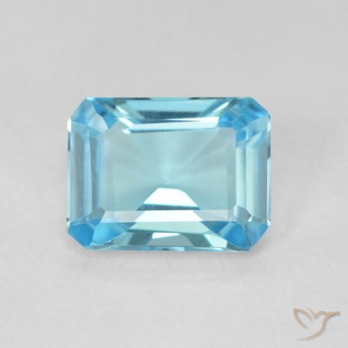 1.68ct 天然 スイスブルー トパーズ, エメラルドカット, VVS