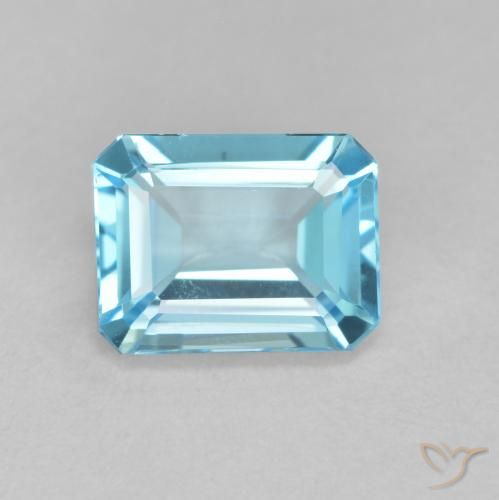1.95ct 天然 スイスブルー トパーズ, エメラルドカット, VVS
