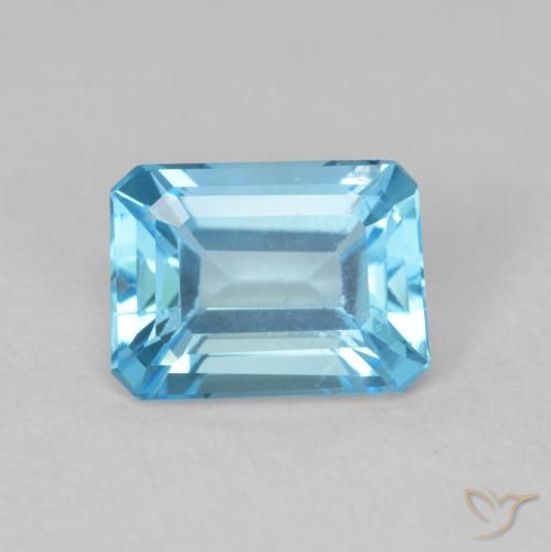 1.89ct 天然 スイスブルー トパーズ, エメラルドカット, VVS-VS