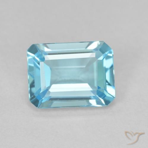 1.94ct 天然 ライトブルー トパーズ, エメラルドカット, VVS-VS