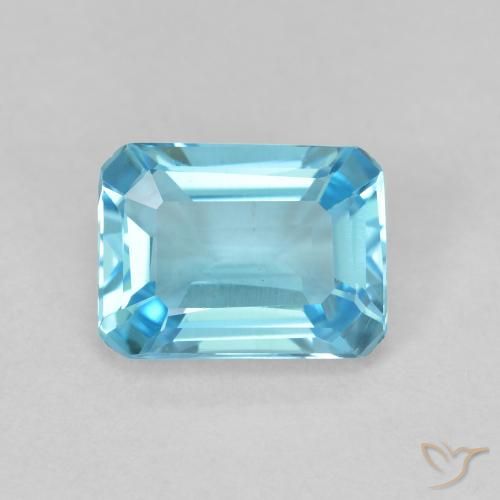 1.91ct 天然 薄いスカイブルー トパーズ, エメラルドカット, VVS-VS