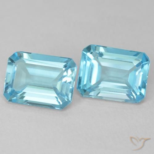 Shop natural 3.70ct 薄い緑がかった青 トパーズ gems, 八角形 / エメラルドカット, from ブラジル at GemSelect. In stock, global shipping!