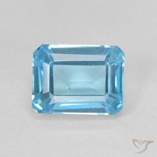2.23ct 天然 スイスブルー トパーズ, エメラルドカット, VVS