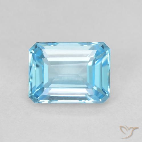 2.04ct 天然 スイスブルー トパーズ, エメラルドカット, VVS