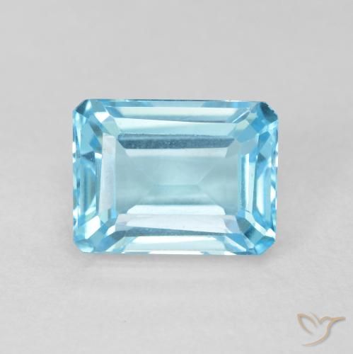 2.35ct 天然 スイスブルー トパーズ, エメラルドカット, VVS-VS