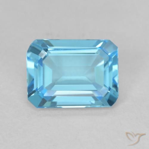 1.74ct 天然 スイスブルー トパーズ, エメラルドカット, VVS