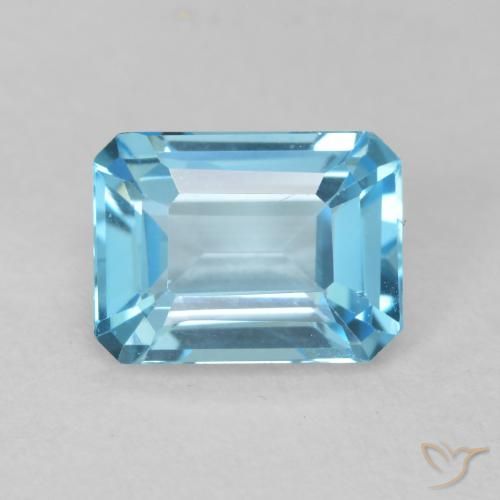 1.91ct 天然 スイスブルー トパーズ, エメラルドカット, VVS