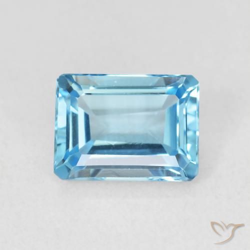 1.88ct 天然 スイスブルー トパーズ, エメラルドカット, VVS