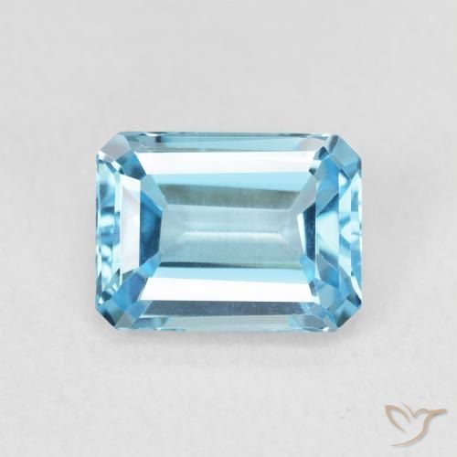 2.09ct 天然 スイスブルー トパーズ, エメラルドカット, VVS