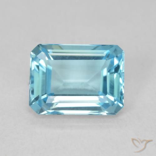1.92ct 天然 スイスブルー トパーズ, エメラルドカット, VVS