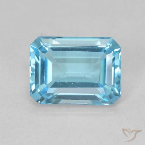 1.91ct 天然 スイスブルー トパーズ, エメラルドカット, VVS