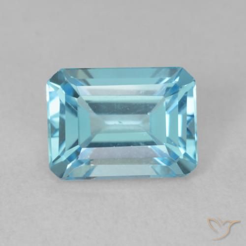 1.88ct 天然 スイスブルー トパーズ, エメラルドカット, VVS-VS