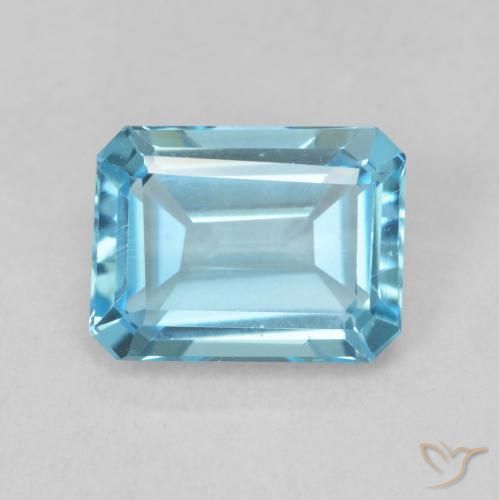 1.94ct 天然 スイスブルー トパーズ, エメラルドカット, VVS-VS