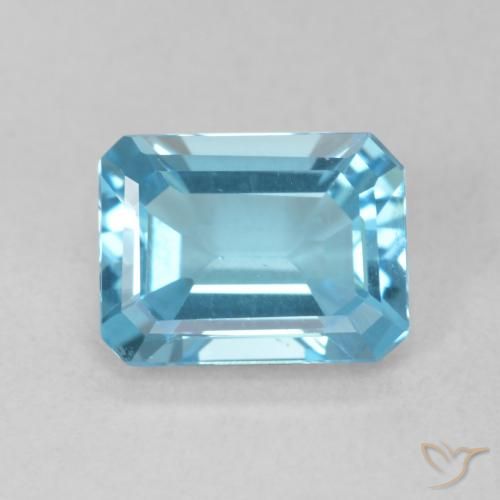 1.74ct 天然 スイスブルー トパーズ, 八角形 / エメラルドカット, VVS-VS, Photo A