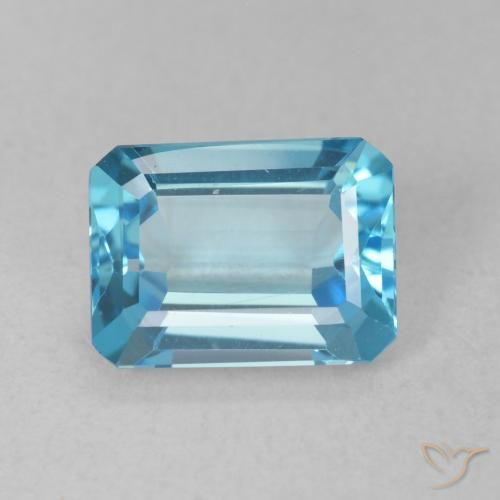 1.86ct 天然 スイスブルー トパーズ, エメラルドカット, VVS-VS