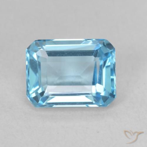 2.11ct 天然 スイスブルー トパーズ, エメラルドカット, VVS