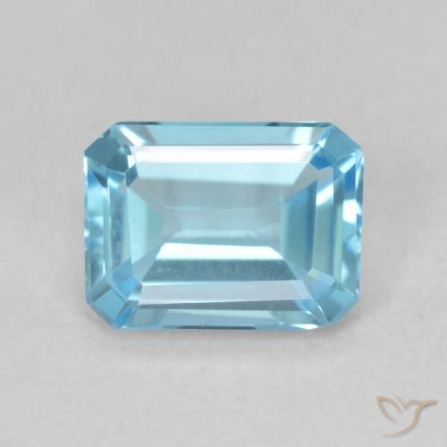 1.74ct 天然 スイスブルー トパーズ, エメラルドカット, VVS