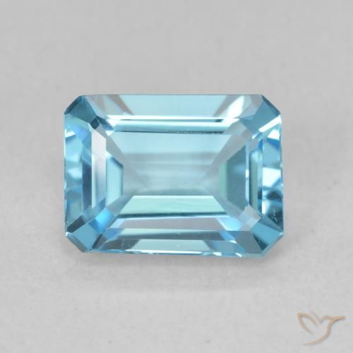 1.94ct 天然 スイスブルー トパーズ, エメラルドカット, VVS