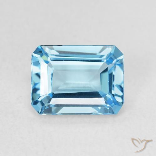 1.84ct 天然 スイスブルー トパーズ, エメラルドカット, VVS