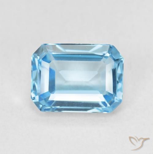 1.80ct 天然 スイスブルー トパーズ, エメラルドカット, VVS
