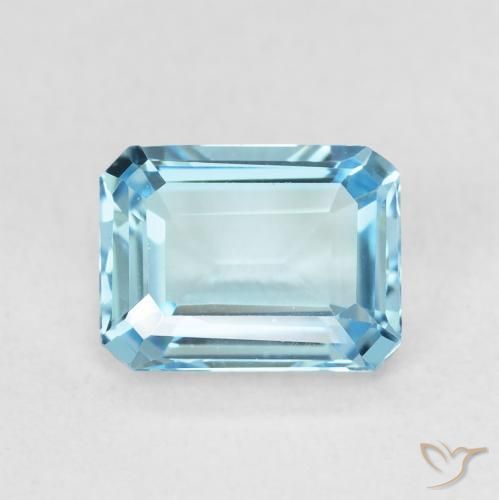 1.98ct 天然 スイスブルー トパーズ, エメラルドカット, VVS