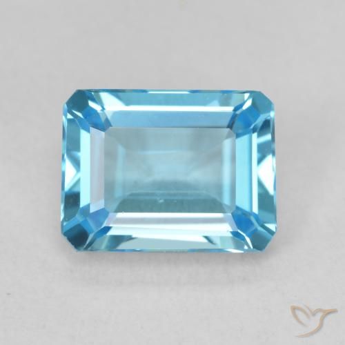 1.87ct 天然 ライトブルー トパーズ, エメラルドカット, VVS