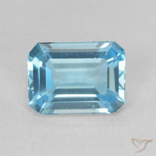 1.81ct 天然 スイスブルー トパーズ, エメラルドカット, VVS