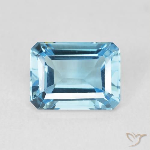 2.06ct 天然 スイスブルー トパーズ, エメラルドカット, VVS