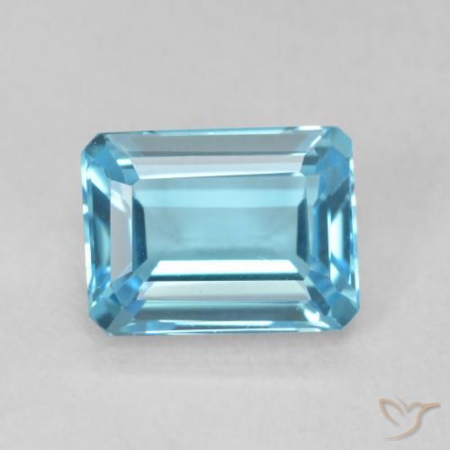 2.06ct 天然 スイスブルー トパーズ, エメラルドカット, VVS