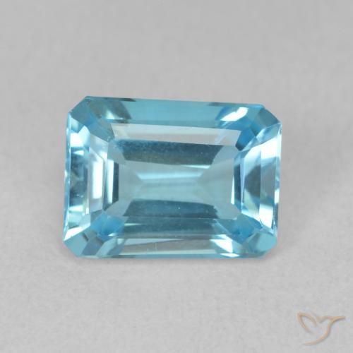 1.91ct 天然 スイスブルー トパーズ, エメラルドカット, VVS