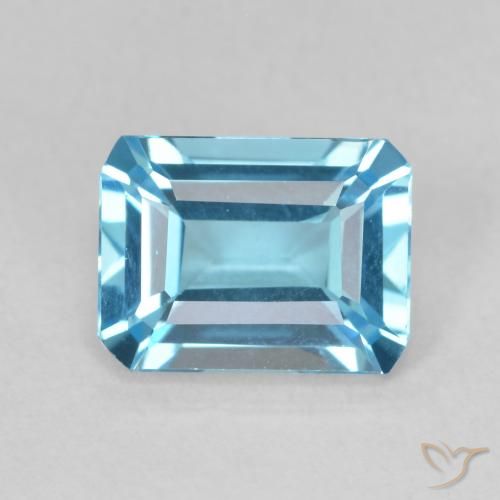 1.94ct 天然 スイスブルー トパーズ, エメラルドカット, VVS