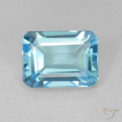 1.88ct 天然 スイスブルー トパーズ, エメラルドカット, VVS