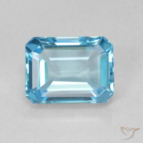 2.03ct 天然 スイスブルー トパーズ, エメラルドカット, VVS