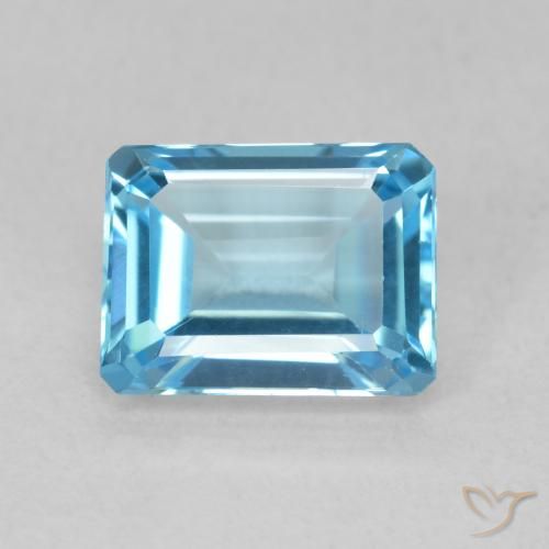 2.15ct 天然 スイスブルー トパーズ, エメラルドカット, VVS