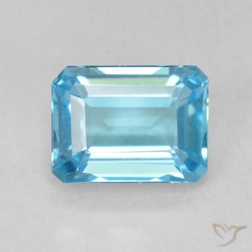 2.03ct 天然 スイスブルー トパーズ, エメラルドカット, VVS