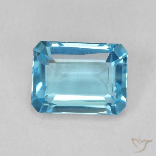 1.93ct 天然 スイスブルー トパーズ, エメラルドカット, VVS